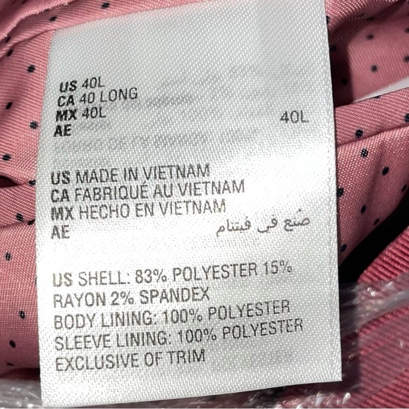 Alfani Men's Slim Fit Tuxedo Jacket Floral Dusty Rose 40L Suit Jacket Blazer New - Picture 11 of 11